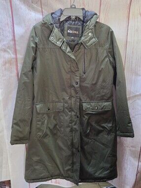Big Chill Olive Green Hooded Parka Coat - Size M